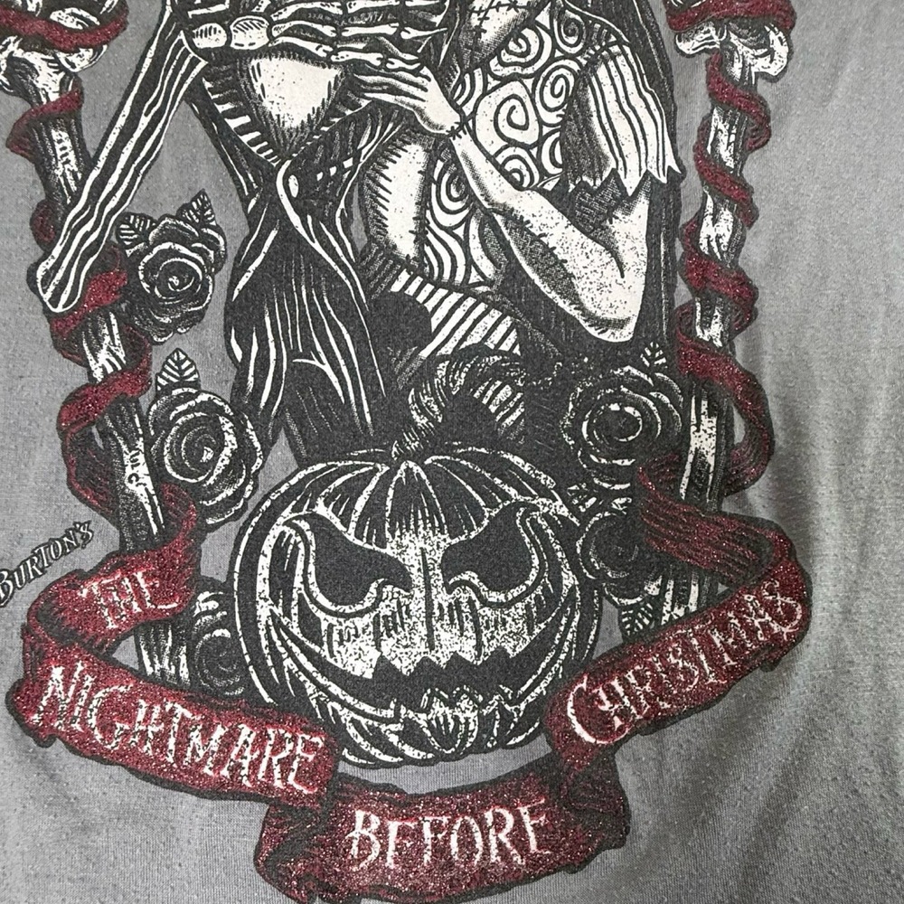 Disney Parks Jack & Sally Nightmare Before Christmas Quarter Sleeve Ringer XXL - Picture 6 of 16
